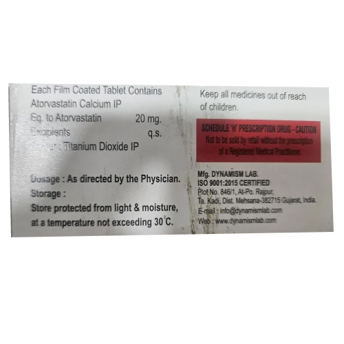 20mg Torzip Atorvastatin Calcium Tablets