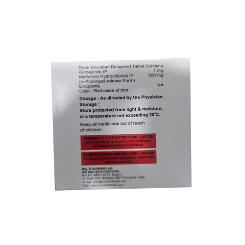 Gliber M1 Glimepiride Metformin Hydrochloride Prolonged Release Tablets
