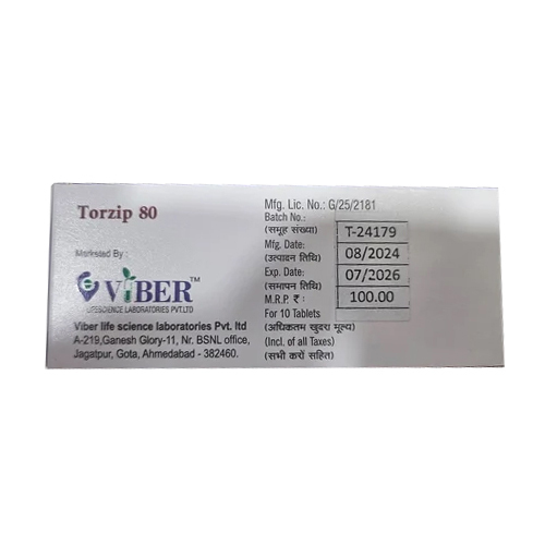 80mg Torzip Atorvastatin Calcium Tablets