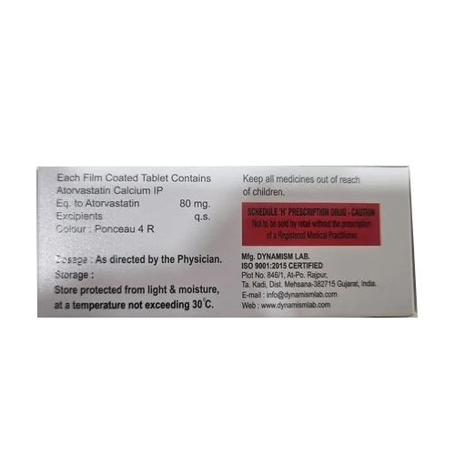 80mg Torzip Atorvastatin Calcium Tablets