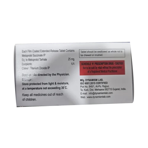25mg Vimet XL Metoprolol Succinate Extended Release Tablets
