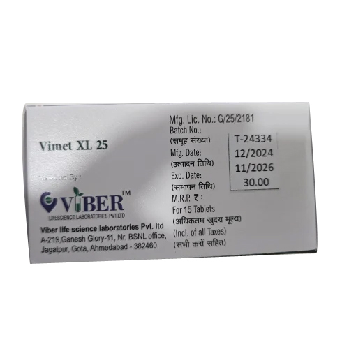 25mg Vimet Xl Metoprolol Succinate Extended Release Tablets - Drug Type: General Medicines