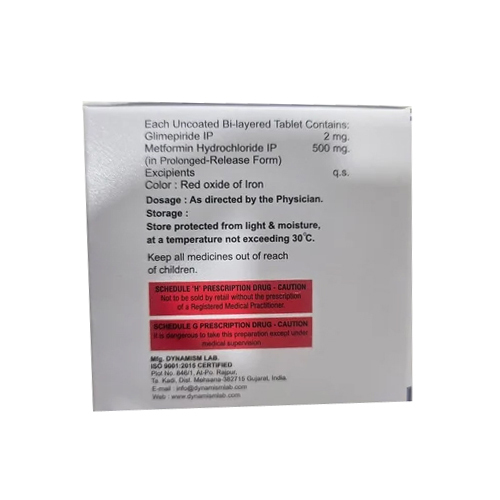 Gliber M2 Glimepiride Metformin Hydrochloride Prolonged Release Tablets - Drug Type: Generic Drugs