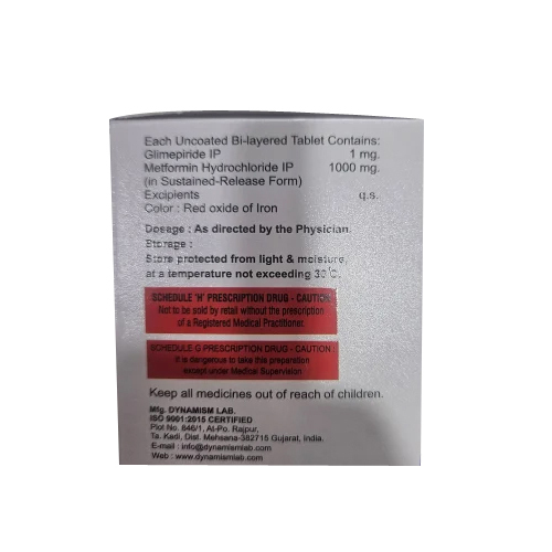 Glider M1 Forte Glimepiride Metformin SR Tablets