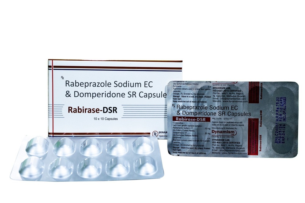 30mg RABIRASE DSR Rabeprazole Sodium EC Domperidone SR Capsules