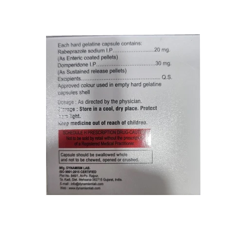 30mg Rebiv Dsr Rabeprazole Sodium Ec Domperidone Sr Capsules - Drug Type: General Medicines