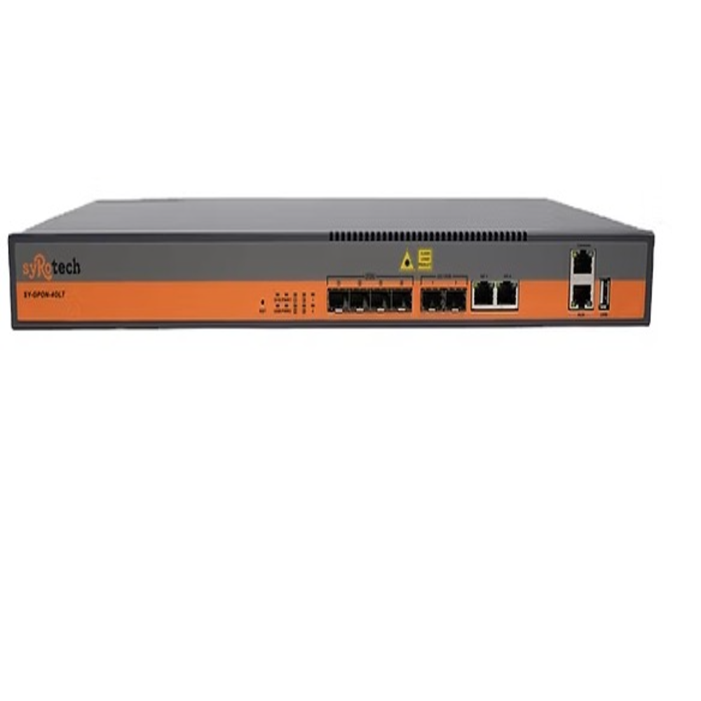 Sy-gpon- 4olt - Application: The Syrotech Sy-gpon-4olt Is A 4-port Gpon Optical Line Terminal (Olt) Designed For Fiber-to-the-home (Ftth) Networks. It Supports A Maximum Splitting Ratio Of 1:128 And Offers A Backplane Bandwidth Of 104 Gbps. The Device's Switching Capacity Is 64 Gbps.