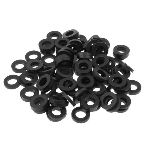 Flat Silicon Rubber Washer - Color: Black