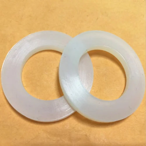 White Silicone Rubber Washer - Color: Black