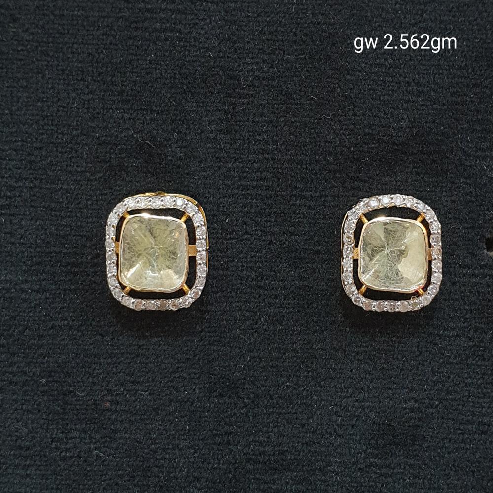 14kt Gold Open Polki Diamond Stud