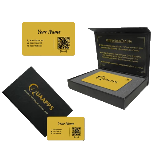 Golden Metal Nfc Business Card - Dimension (L*W*H): 8.6L X 5.4W Centimeter (Cm)