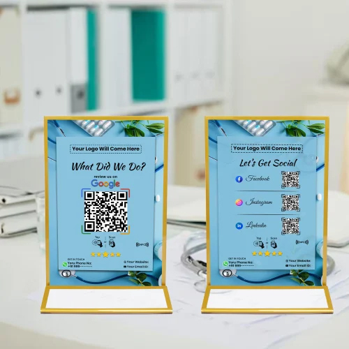 Quaapps 7X5 Inch Social Media Qr Scanner Standee - Install Type: Free Stand