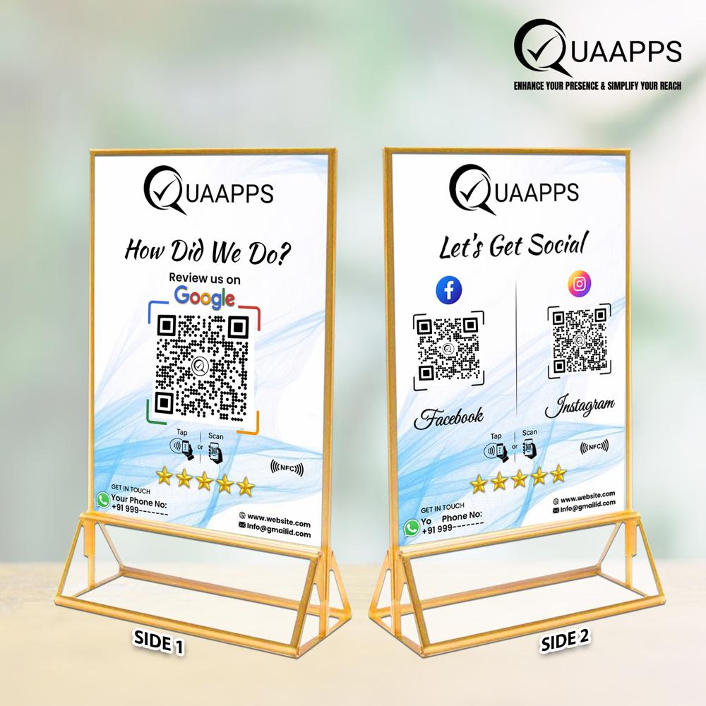 Google Review Scanner Plus 2 Social Media Stand - Application: Ideal For Hotels