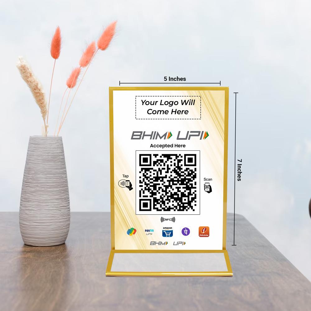 Quaapps 7X5 Inch Upi And Paytm Qr Code Scanner Standee - Application: Office & Promotional