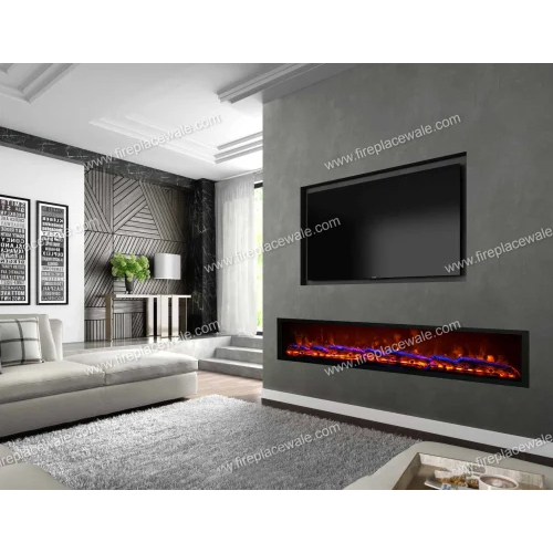 Multicolor Electric Fireplace with Heater and Realstick Wooden Log Wood 48x16