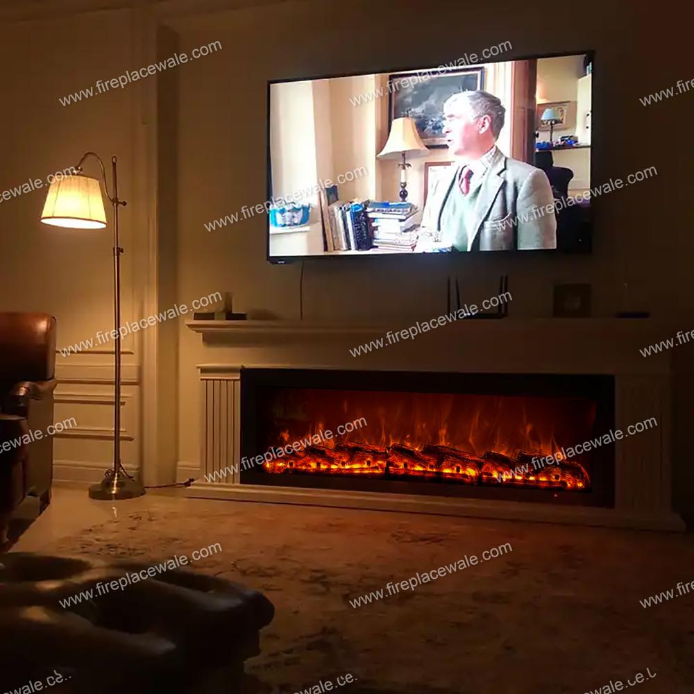 Electric Artificial Fireplace with wooden Logs Remote Control inches with Heat