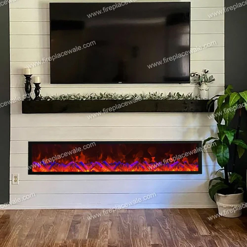 Artificial Electric Fireplace with wooden Logs Remote Control 36x12x6 inches without Heat