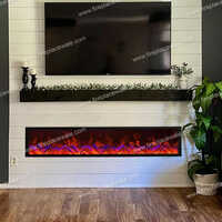 Artificial Electric Fireplace With Effect Remote Control 36x12x6 Inches Without Heat - Light Source: Led