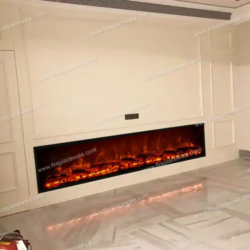 Electric Fireplace with Realstick Burning Wood 72 Inches
