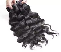Temple Natural Wavy Unprocessed Double Wefted 3 Bundles (14