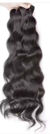 Temple Natural Wavy Unprocessed Double Wefted 3 Bundles (14