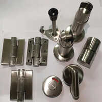 Stainless Steel Door Hardware Set - Color: Silver