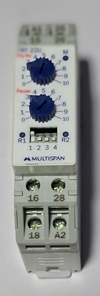 Multispan Frt-22u-00 - 12v To 240v Dc & 20v To 240v Ac Output, 2-relay System For Forward & Reverse Timing Functions