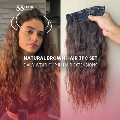 Light Brown Clip In Hair Extension Real Human Hair Wholesale Supplier