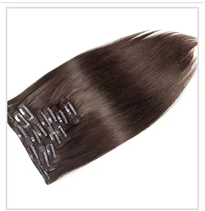 Human Hair Extensions With Remy Virgin Indian Temple Hair Clip-In Hair