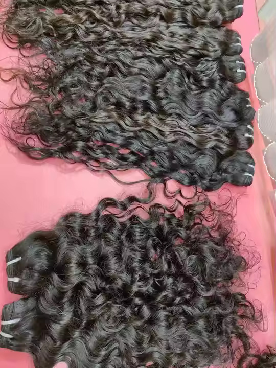 Temple Remy Black Color Natural Wavy Hair Bundle  Human Hair Extension