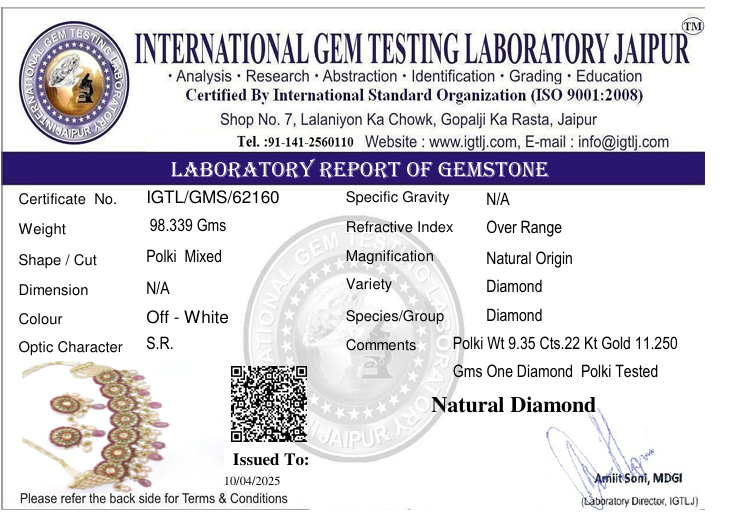 Tyani 22kt Uncut Polki Chokar Set