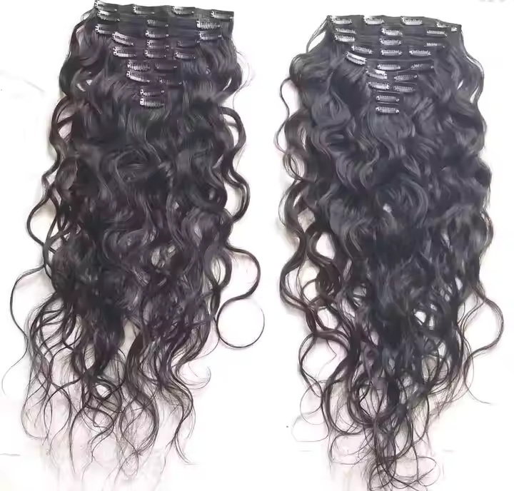 Natural Black Color Remy Hair  Clip-in Hair Extension