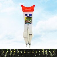Manual Seed Cum Fertilizer Seeder / Doubel Barrel Seed Drill - Color: White & Orange