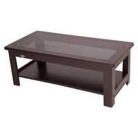 Rectangular Dark Brown Teak Wood Center Table - Finish: Polished