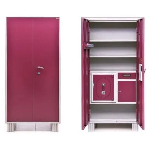 Red Steel Almirah - Finishing: Color Coated
