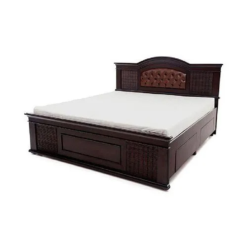 Teak Wood Double Bed - Color: Brown