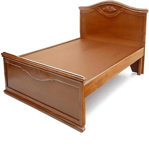 Teak Wood Single Bed - Color: Brown
