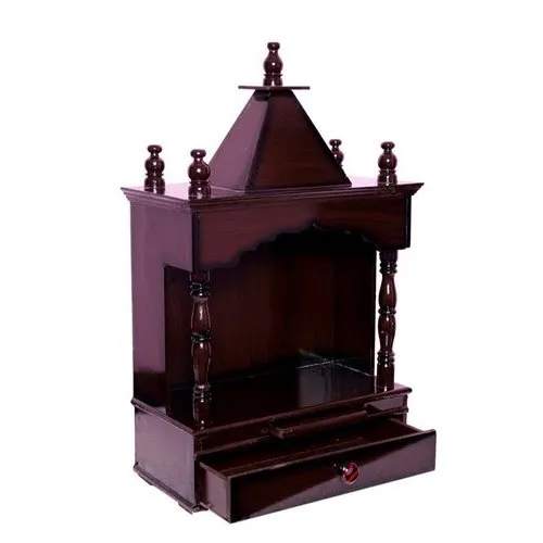 Teak Wood Wooden Temple - Color: Brown