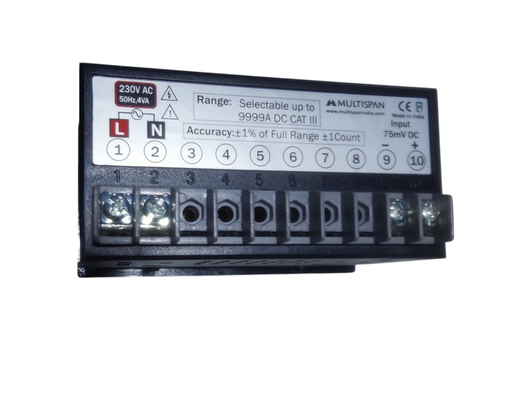 Multispan Av-34da - Voltage: 230v Ac, Input Range: 0 To 75mv Dc, Multi-range: 0001 To 9999 Amp Dc, Single Phase, 50hz Operation