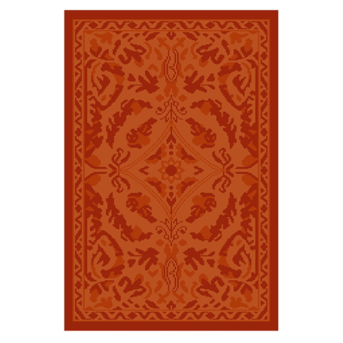 Traditional Floral Rust Rug - Color: Multicolor