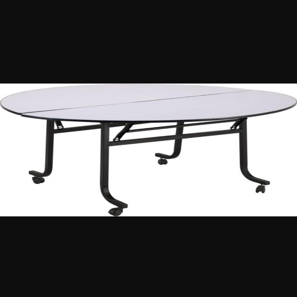 Om Woods Dct 1022 Center Fold Table - Metal Powder Coated Frame, 4" Size, Eco-friendly, Modern Appearance, No Assembly Required, Polished Finish, Folded Design