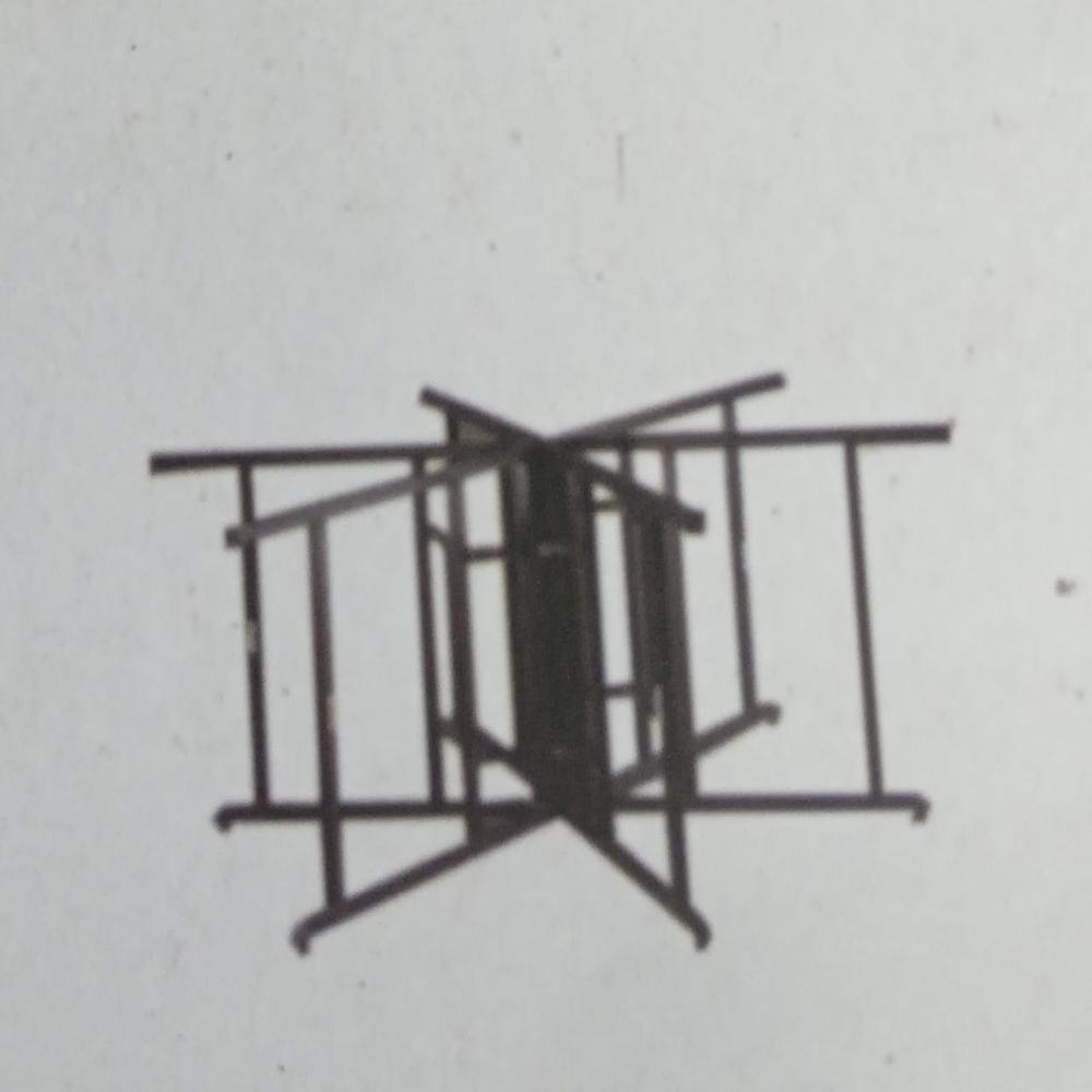 Om Woods Dct 1022 Jumbo Round Table - Metal & Wood | 6" Standard Size, Modern Design, No Assembly Required, Polished Finishing In Black & White