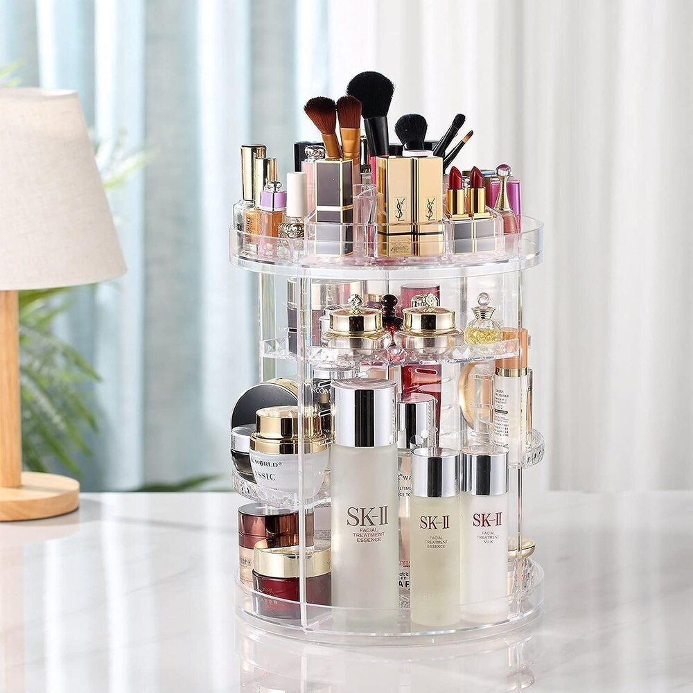 Rotating Cosmetic Organizer - Color: White