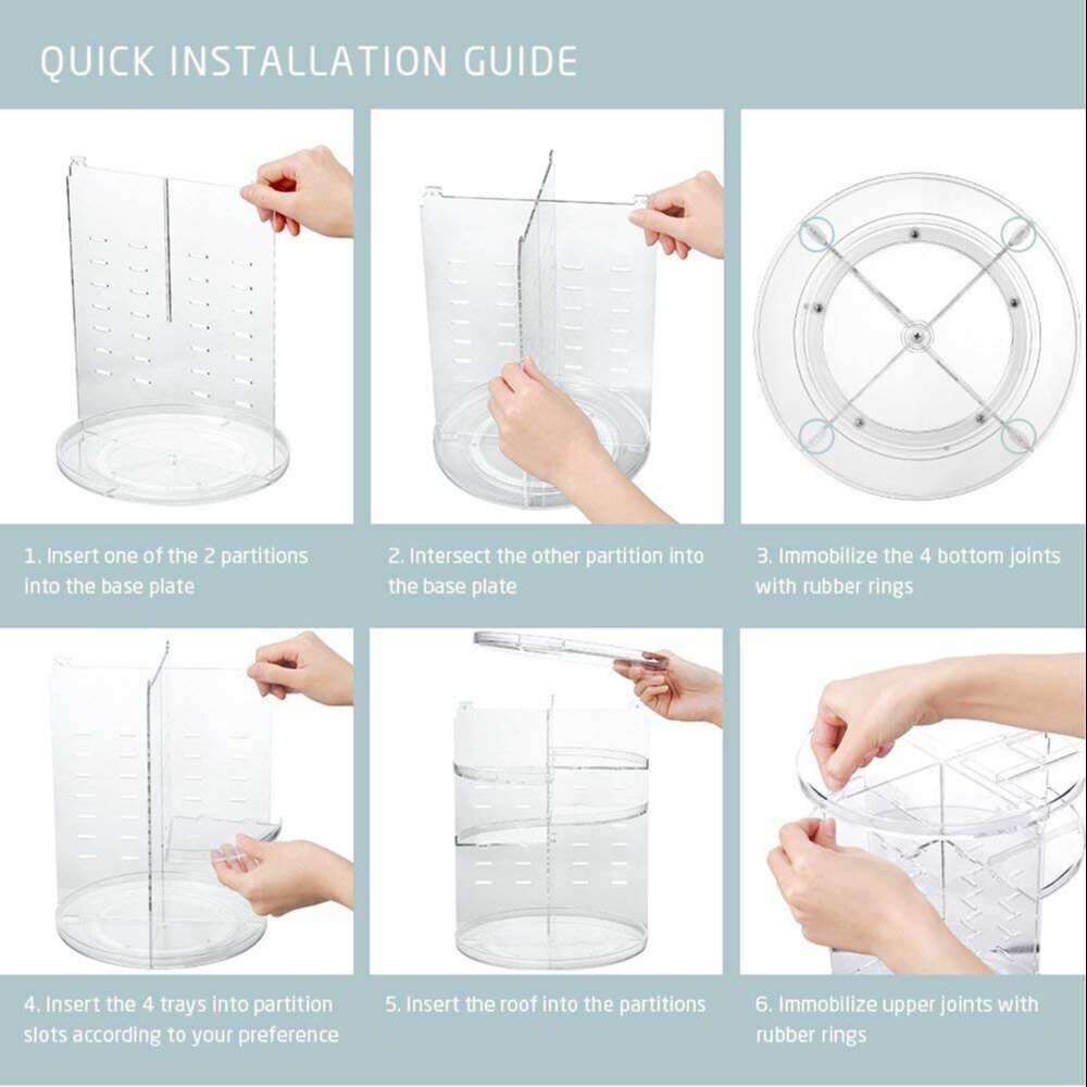 Rotating Cosmetic Organizer - Color: White