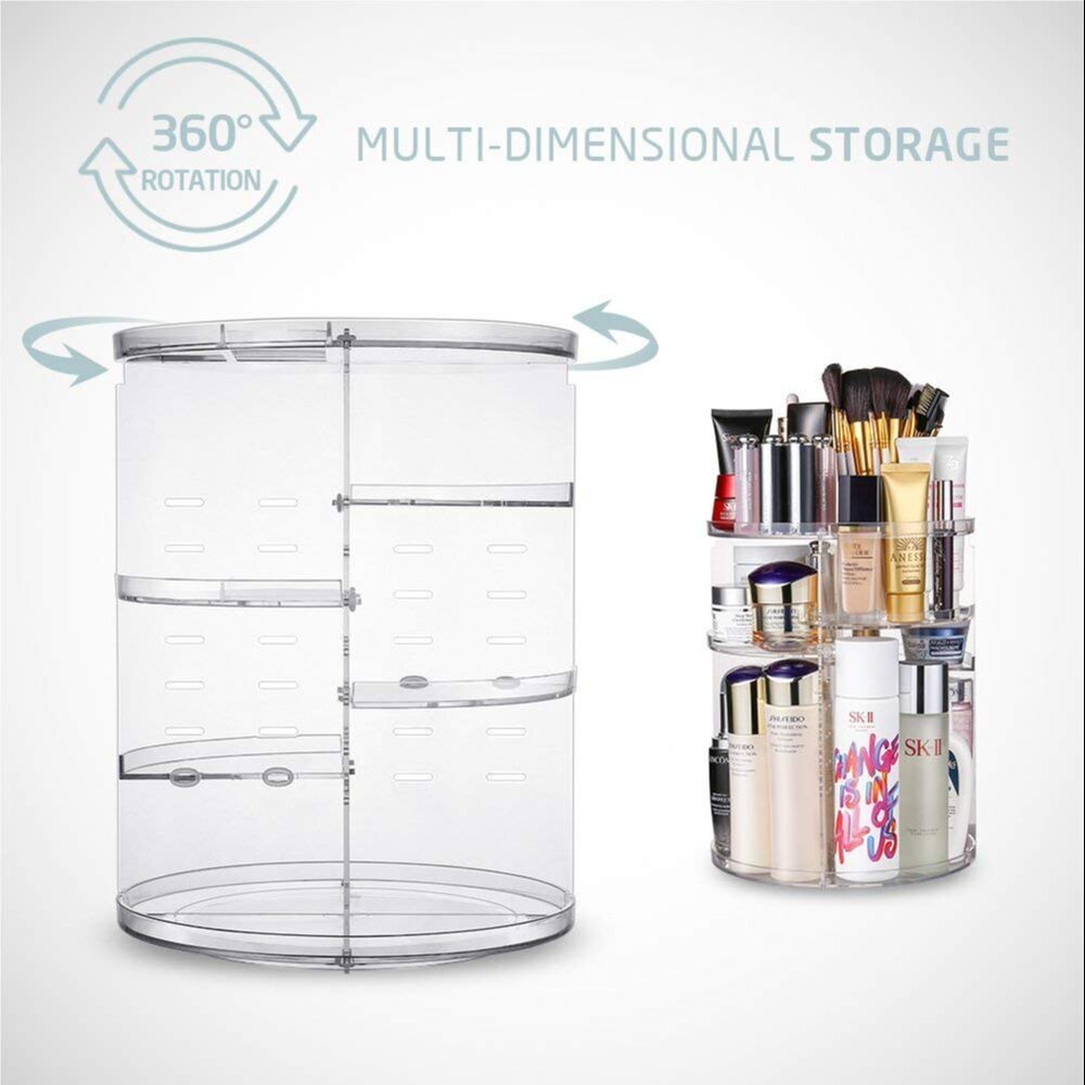 Rotating Cosmetic Organizer - Color: White