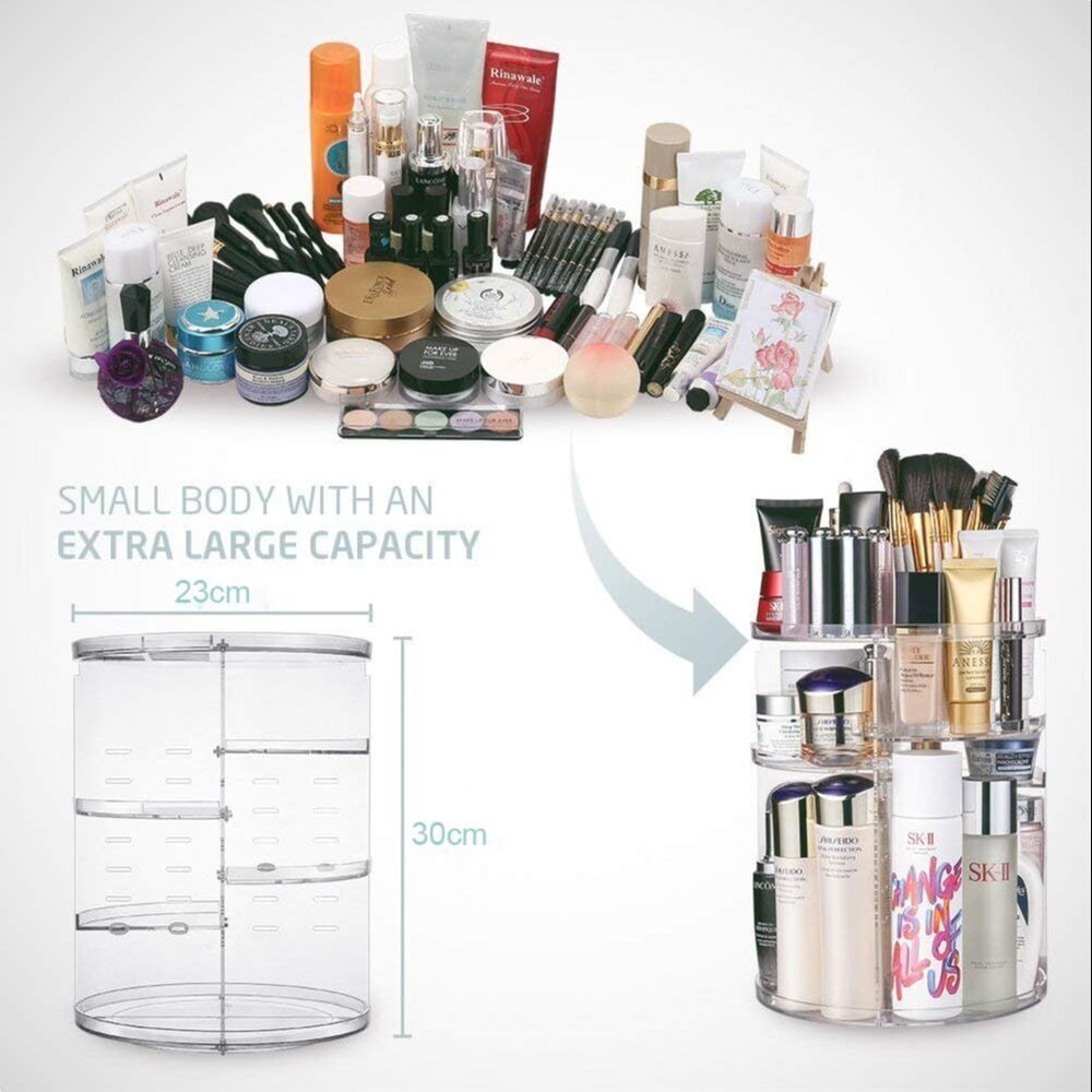 Rotating Cosmetic Organizer - Color: White