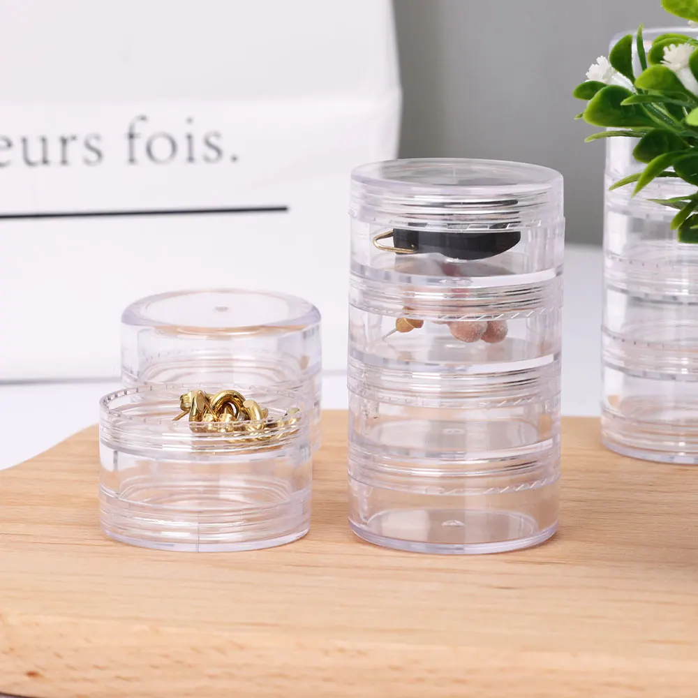5 LAYER ACRYLIC MINI ROUND JEWELRY BOX