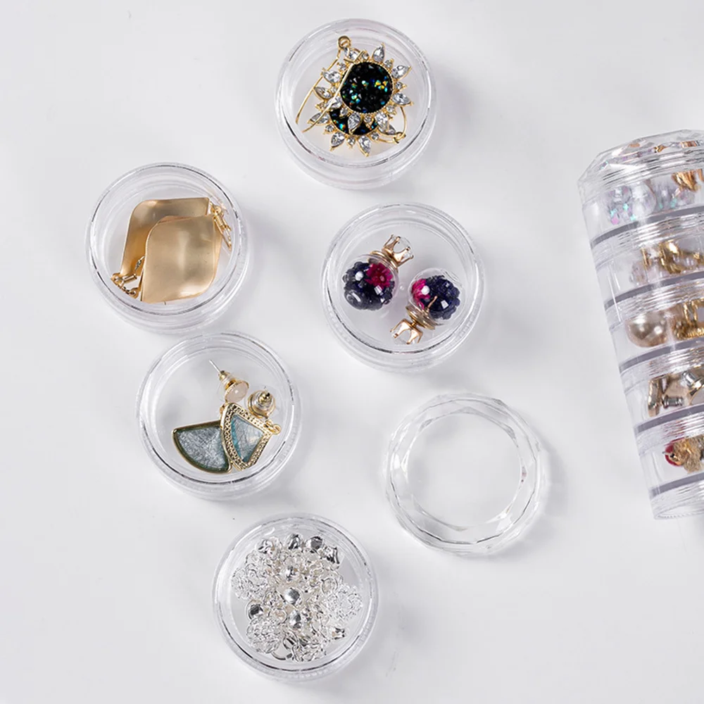 5 LAYER ACRYLIC MINI ROUND JEWELRY BOX