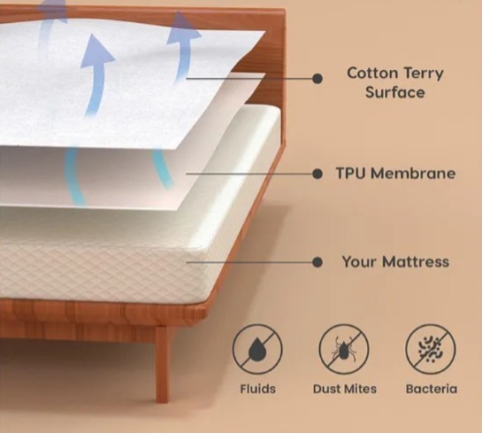 Terry Mattress Protector - Feature: Water Absorption