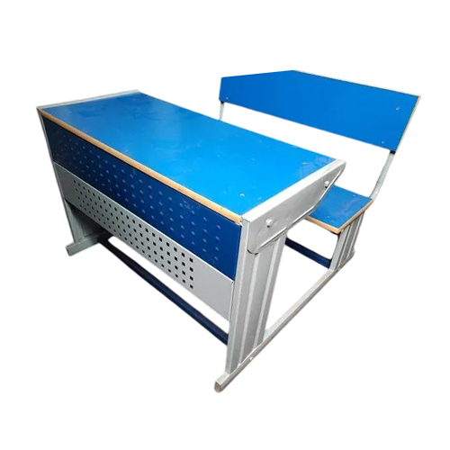 Delhi Govt Classroom Dual Desk - Color: White And Blue